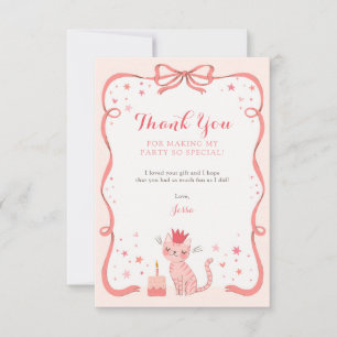 Pretty Kitty Birthday Thank You Card