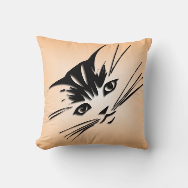 Pretty Kitty Cat Face Pillow (Front)
