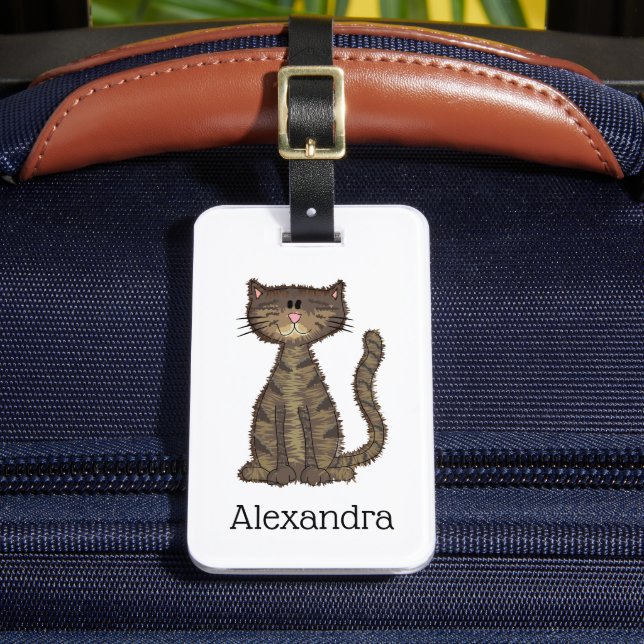 Pretty Kitty Cat Personalised Luggage Tag (Front Insitu 2)
