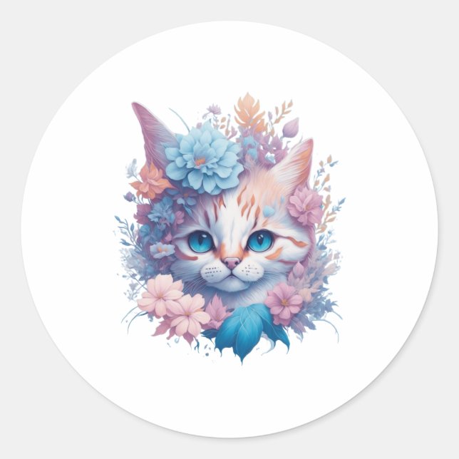 Pretty Kitty-   Classic Round Sticker (Front)