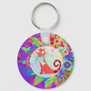 Pretty Kitty Crazy Cat Lady Gifts Vibrant Key Ring