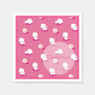 Pretty Kitty Pink Kittens Patten Napkins