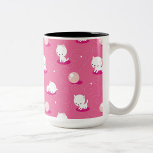 Pretty Kitty Pink Kittens Pattern Coffee Mug
