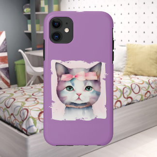 Pretty Kitty With Pink Bow iPhone / iPad case