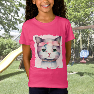 Pretty Kitty With Pink Bow T-Shirt