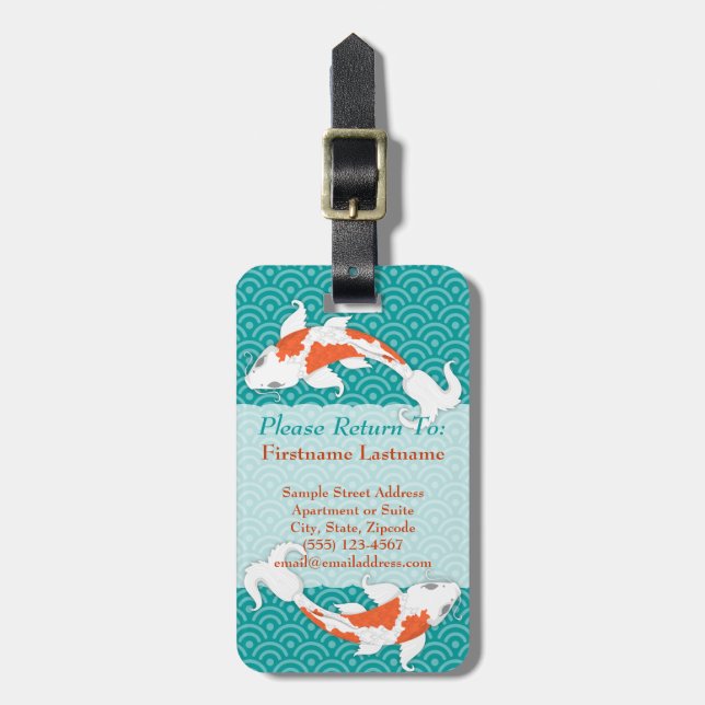 Pretty Koi Custom Luggage Tag (Front Vertical)