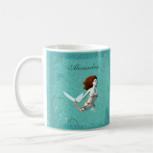 Pretty Koi Mermaid Swimming Underwater Coffee Mug