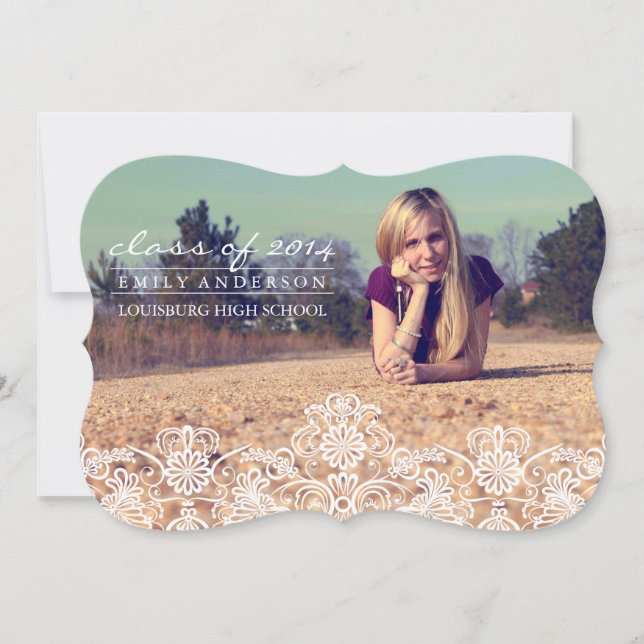 Pretty Lace Graduation announcement (Front)
