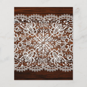 Pretty Lace & Rustic Wood Scrapbook Paper