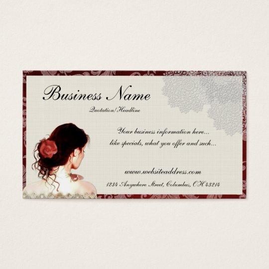 Pretty Lace Woman Design Business Cards