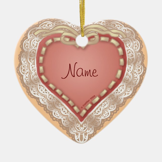 Pretty Lacy Heart custom ornaments (Front)