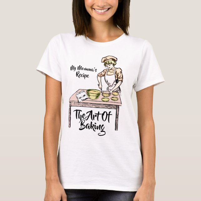 Pretty Lady Baking White T-Shirt (Front)