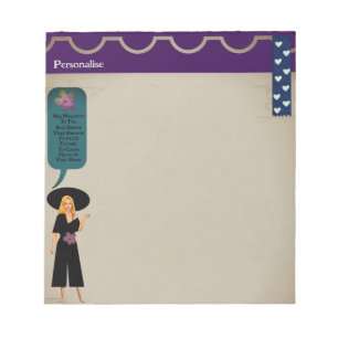 Pretty Lady Inspirational Quote ScrapbookPaper Notepad