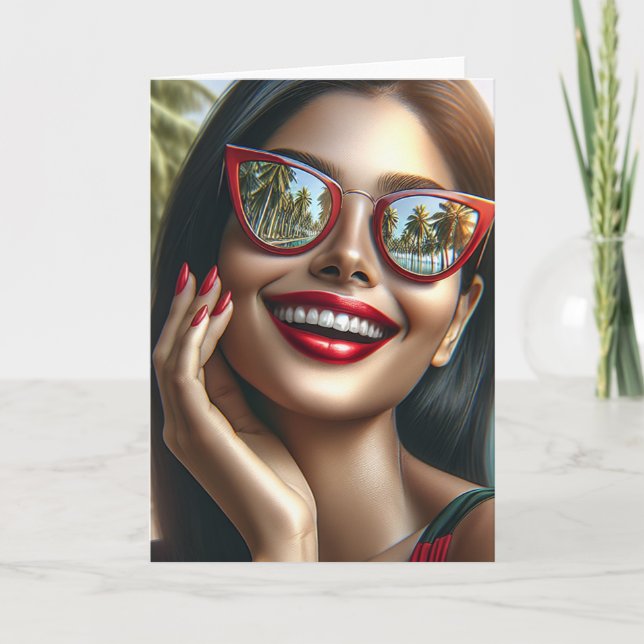 Pretty Lady Smiling | Blank Card (Front)