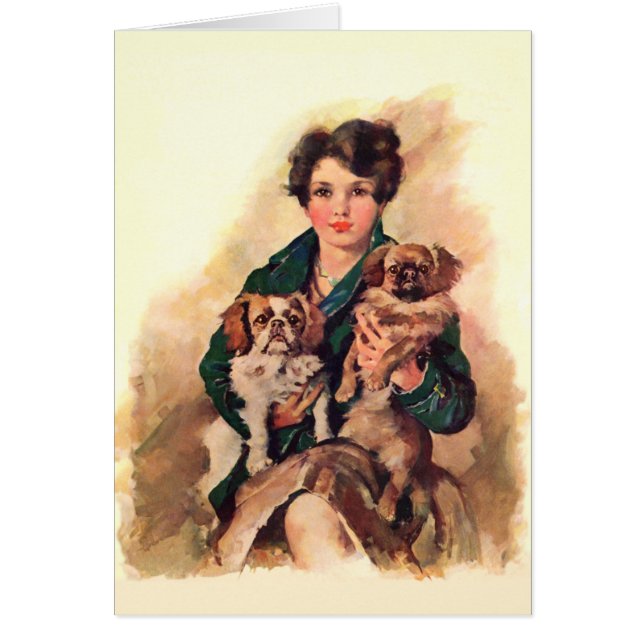 Pretty Lady with Pekingese (Front)