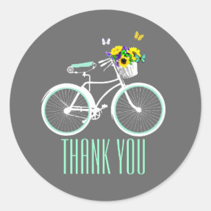 Pretty Lady's Bicycle Bridal Shower Sticker