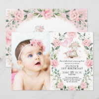 Pretty Lamb Pink Floral Wreath Girl Birthday Party