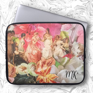 Pretty Laptop Case With Girly Pink Floral Collage