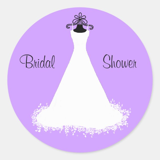 Pretty Lavender Bridal Shower Envelope Seal (Front)