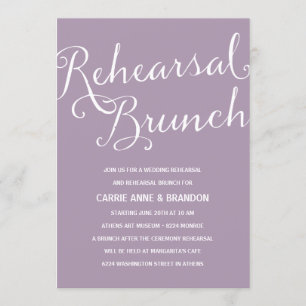 Pretty Lavender   Calligraphy Rehearsal Brunch Invitation