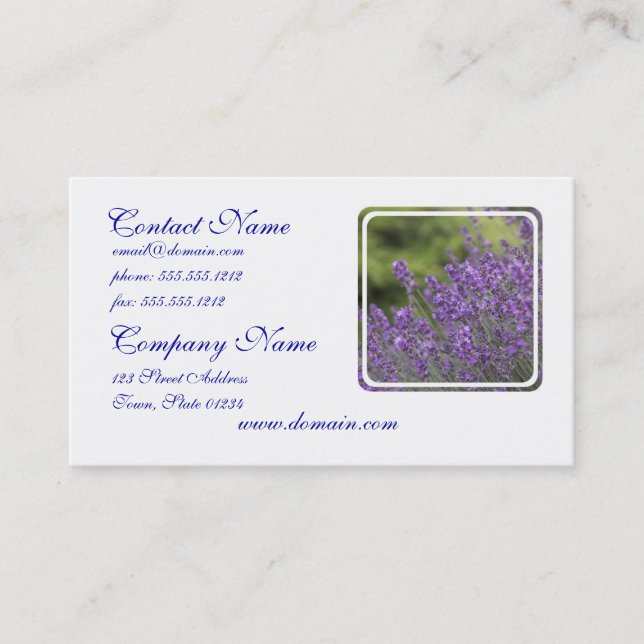 Pretty Lavender Fields Business Cards (Front)