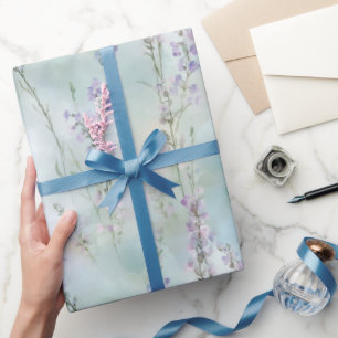 Pretty Lavender Flowers Bridal Shower Wrapping Paper