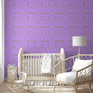 Pretty Lavender Flowers on Purple Background Wallpaper