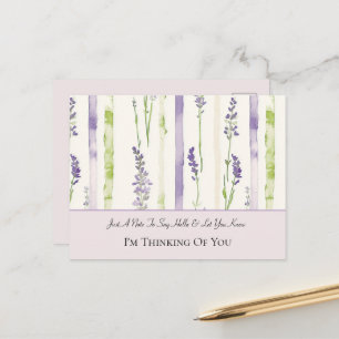 Pretty Lavender Flowers Stripes Thinking of You Postcard
