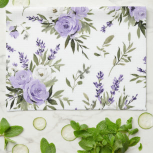 Pretty Lavender Flowers  Tea Towel