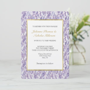 Pretty Lavender Flowers Wedding Invitation