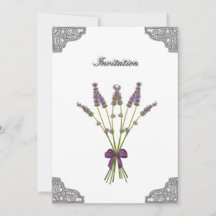 Pretty Lavender Lace Birthday Invitations