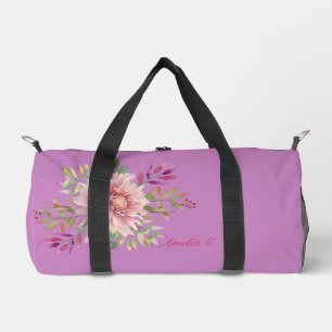 Pretty Lavender & Pink Floral Duffle Bag