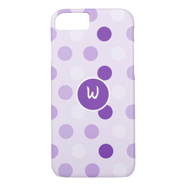 Pretty Lavender Polka Dots Case-Mate iPhone Case (Back)