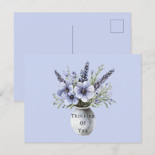 Pretty Lavender Purple Flowers Vase Postcard