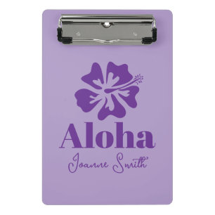 Pretty lavender purple Hawaiian flower custom Mini Clipboard