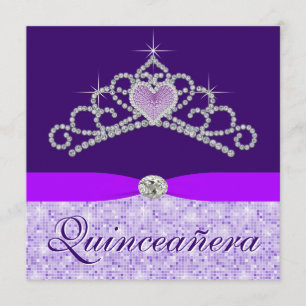 Pretty Lavender Purple Quincenera Invitation