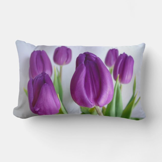 Pretty Lavender-Purple Tulips decorator  pillow (Front)