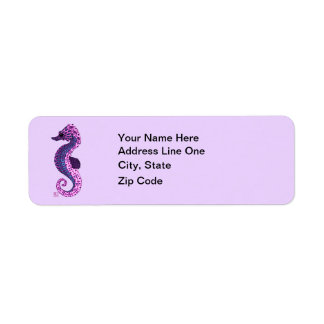 Pretty Lavender Zen Tangle Seahorse Ocean Art