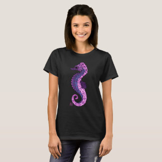 Pretty Lavender Zen Tangle Seahorse Ocean Art T-Shirt