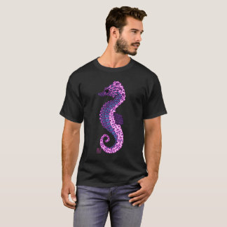 Pretty Lavender Zen Tangle Seahorse Ocean Art T-Shirt