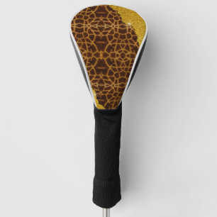 Pretty Leather Giraffe Animal Print With Glitter Golf Head Cover
