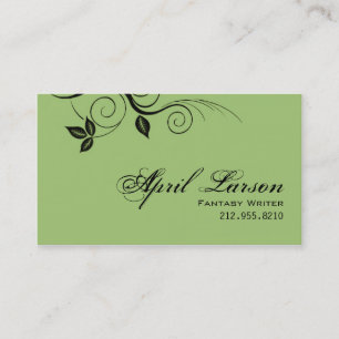 Pretty Leaves 1 - Writer Business Card template