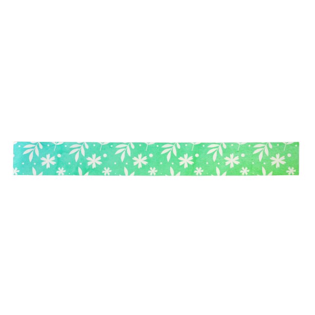 Pretty Leaves Green Satin Ribbon (Front)