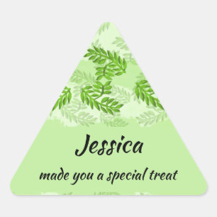 Pretty Leaves Homemade Cooking Gifting Triangle Sticker