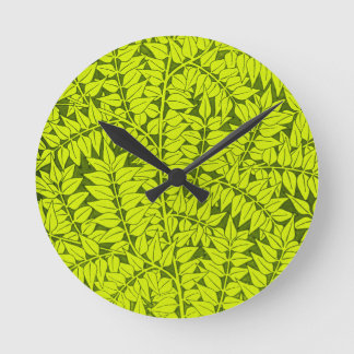 Pretty Leaves Round Clock