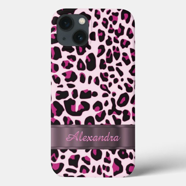 Pretty leopard animal print personalised Case-Mate iPhone case (Back)