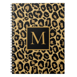 Pretty Leopard Monogram Name Notebook