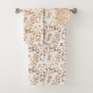 PRETTY LEOPARD SPOT PATTERNED BATHROOM TOWEL SET