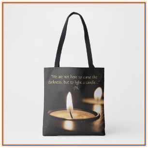 Pretty Light A Candle JFK Quote Tote Bag