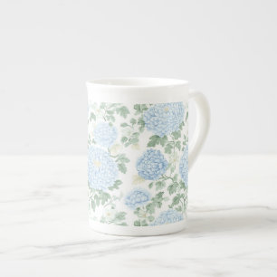 Pretty Light Blue Floral Wedding Bone China Mug